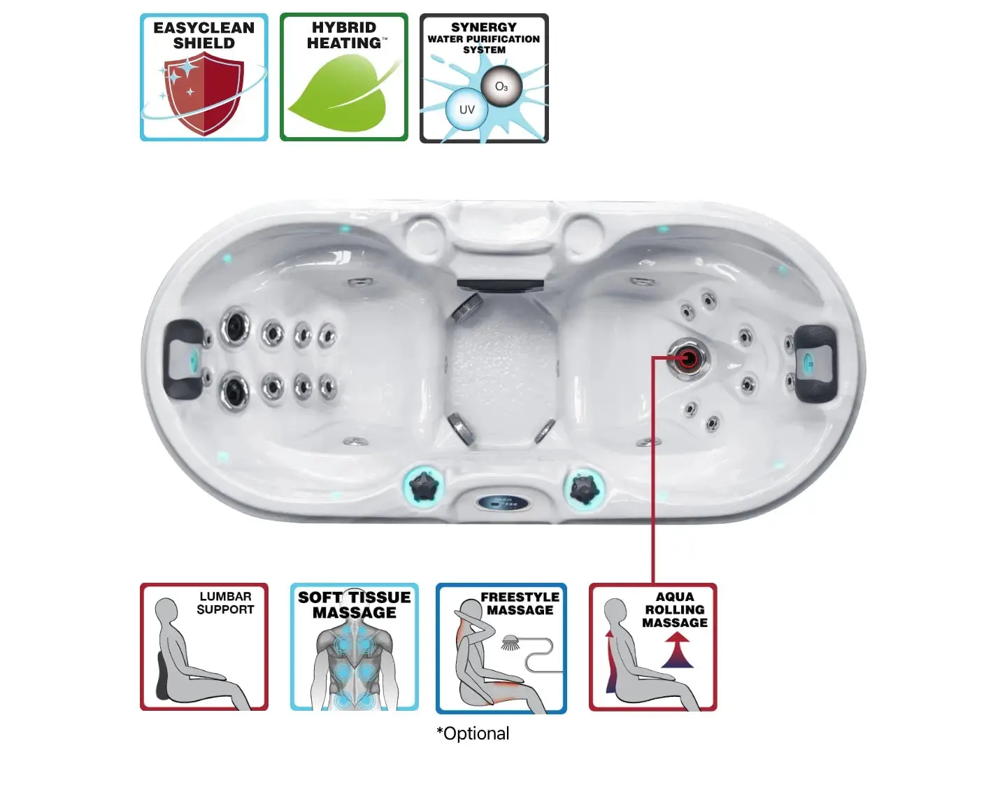 Bliss Spa | Sterling White with DARK GREY