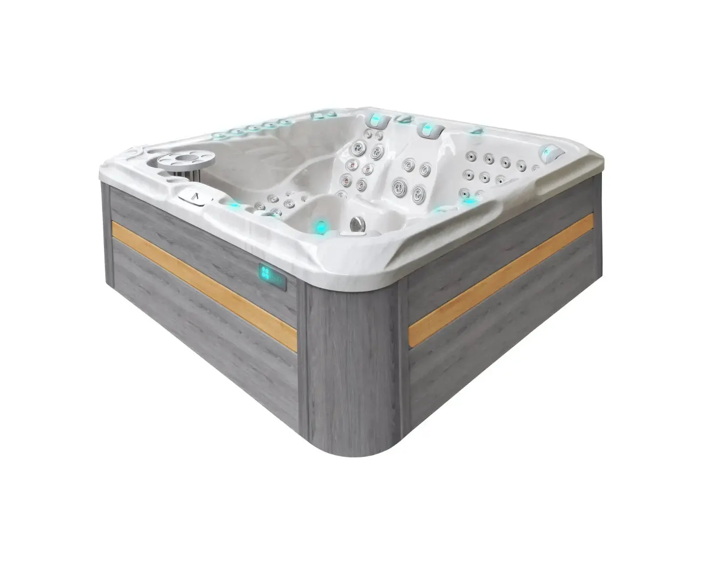 Exhilarate Mighty Wave Spa | Sterling White with DARK GREY