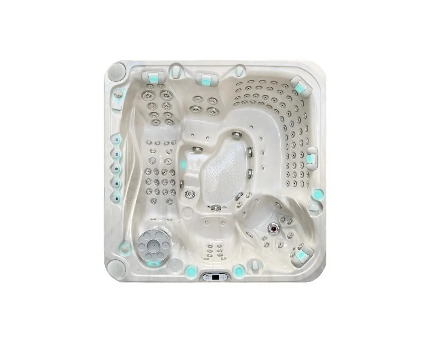 Exhilarate Mighty Wave Spa | Sterling White with DARK GREY
