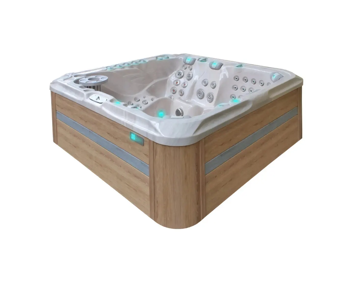Exhilarate Mighty Wave Spa | Sterling White with DARK GREY
