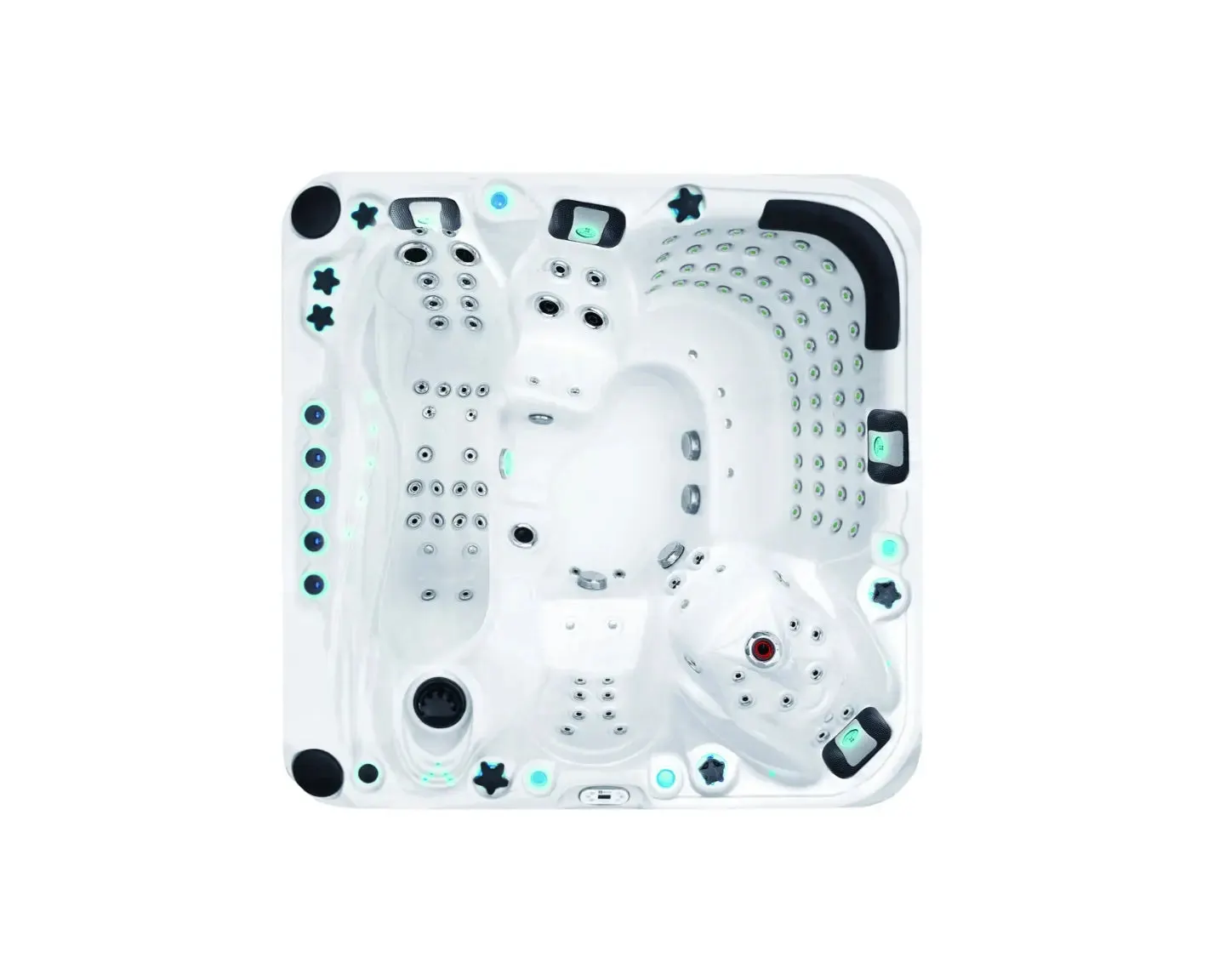 Exhilarate Mighty Wave Spa | Sterling White with DARK GREY