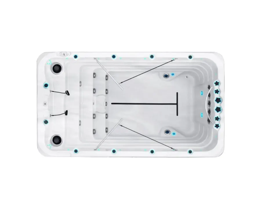Fitness 1 Deep Swimspa | Sterling White with DARK GREY