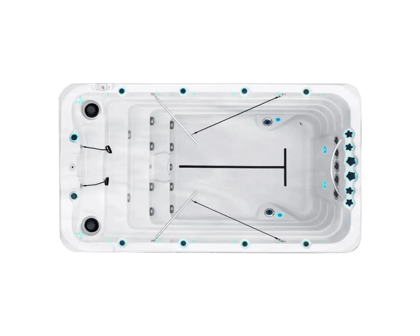 Fitness 1 Deep Swimspa | Sterling White with DARK GREY