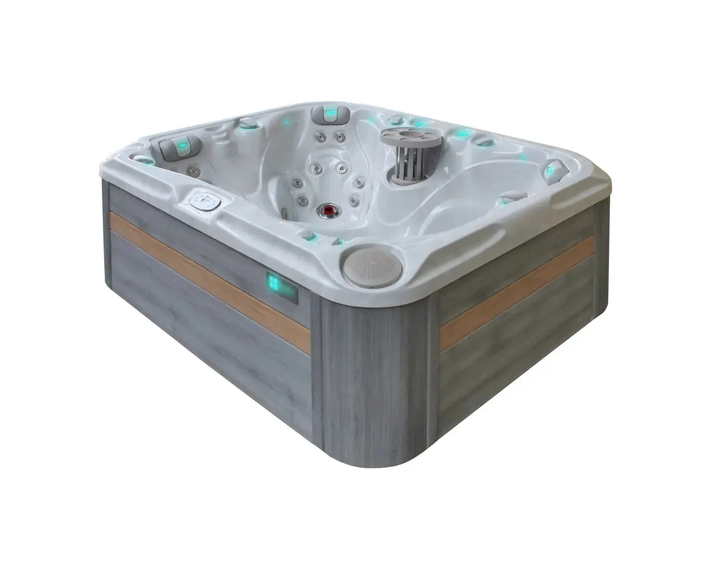 Happy Spa | Sterling White with DARK GREY