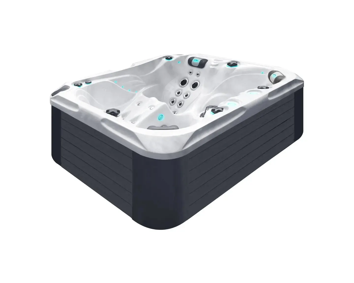 Happy Spa | Sterling White with DARK GREY