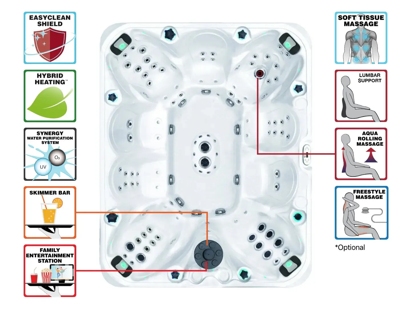 Harmony Spa | Sterling White with DARK GREY