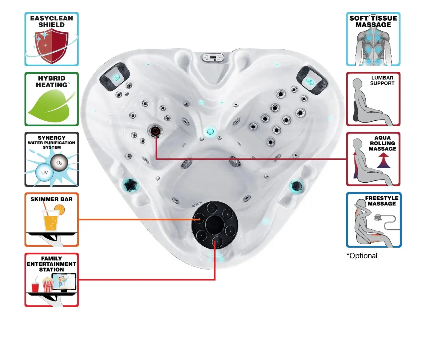 Heart Spa | Sterling White with DARK GREY
