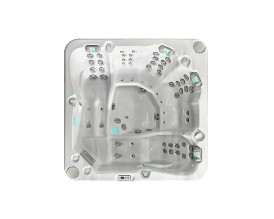 Retreat Spa | Sterling White with GREY/oak trim
