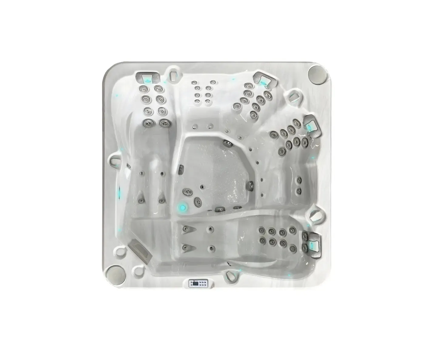 Retreat Spa | Sterling White with GREY/oak trim