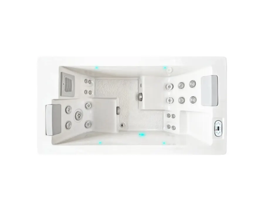 Serene 2 Spa | Solid White with GREY/oak trim