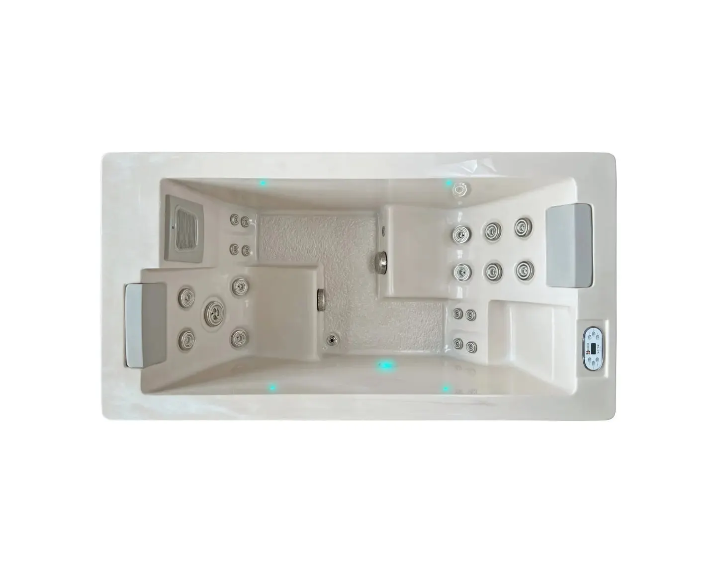 Serene 2 Spa | Solid White with GREY/oak trim