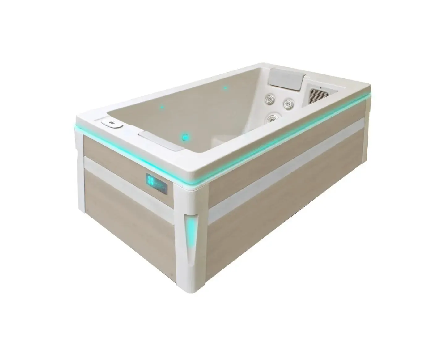 Serene 2 Spa | Solid White with GREY/oak trim