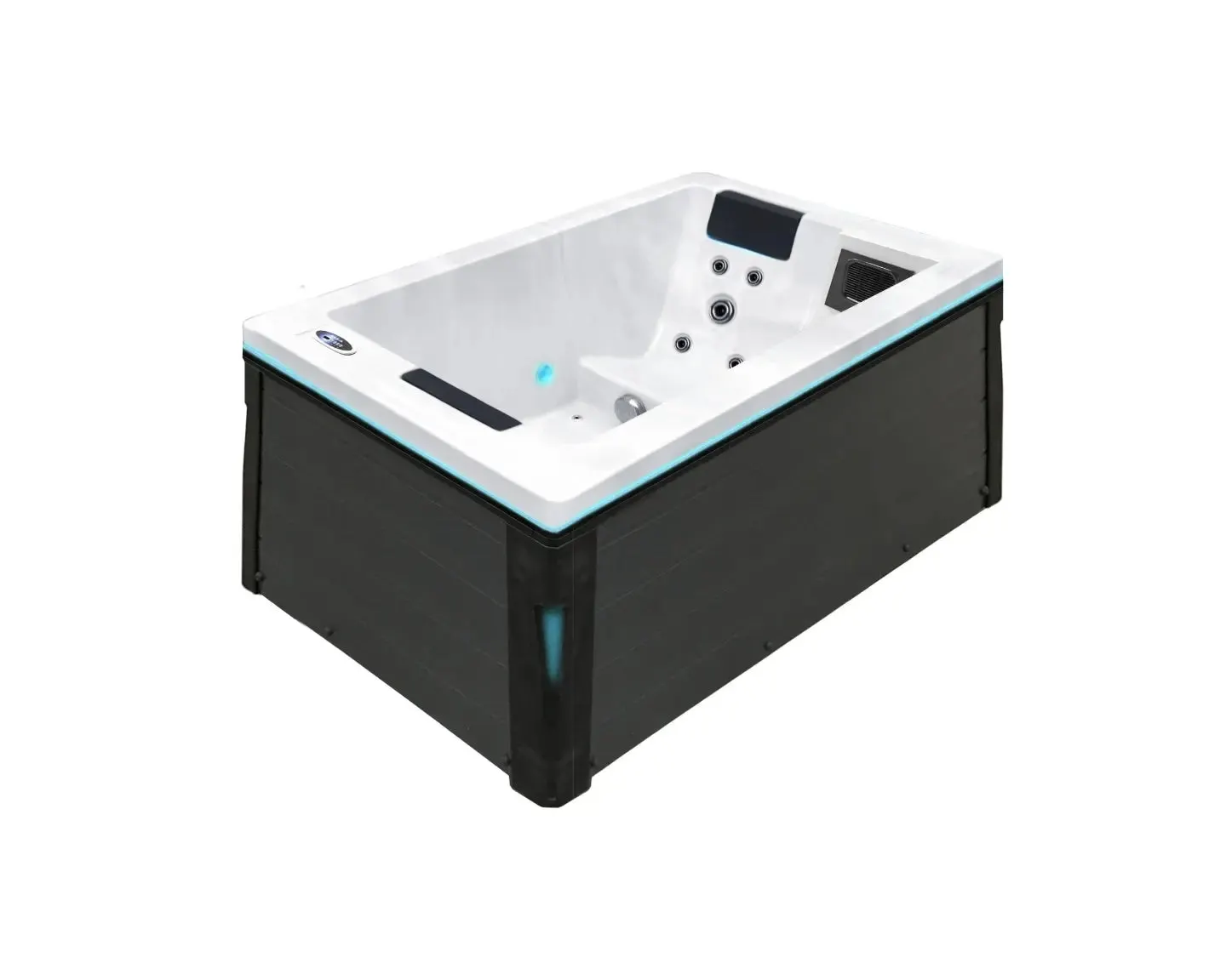 Serene 2 Spa | Solid White with GREY/oak trim