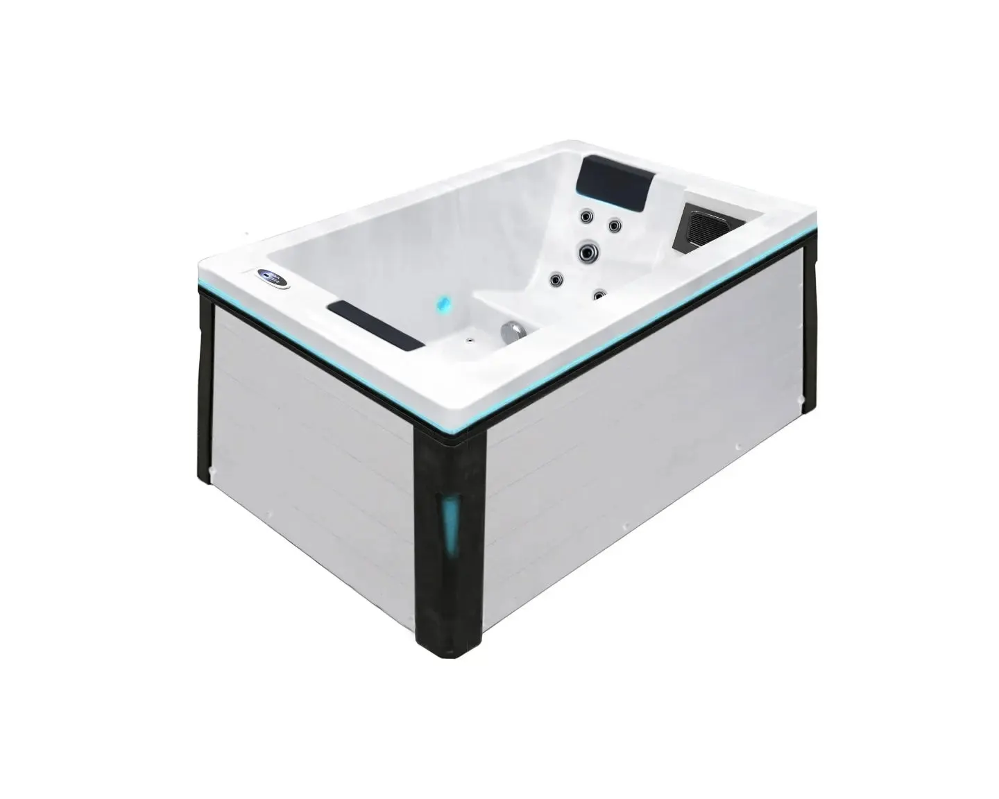 Serene 2 Spa | Solid White with GREY/oak trim