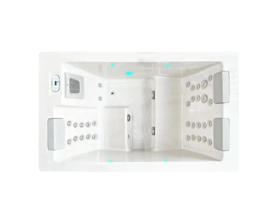 Serene 3 Spa | Solid White with GREY/oak trim