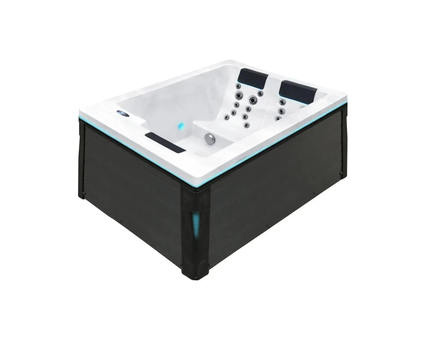 Serene 3 Spa | Solid White with GREY/oak trim
