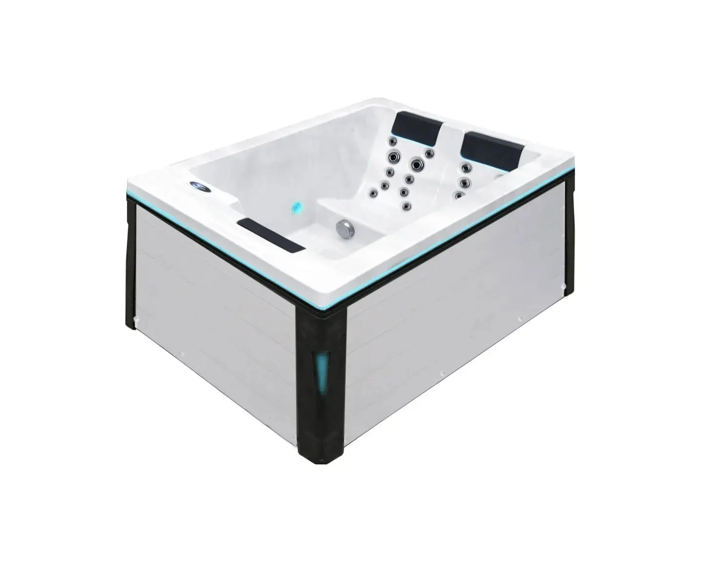 Serene 3 Spa | Solid White with GREY/oak trim