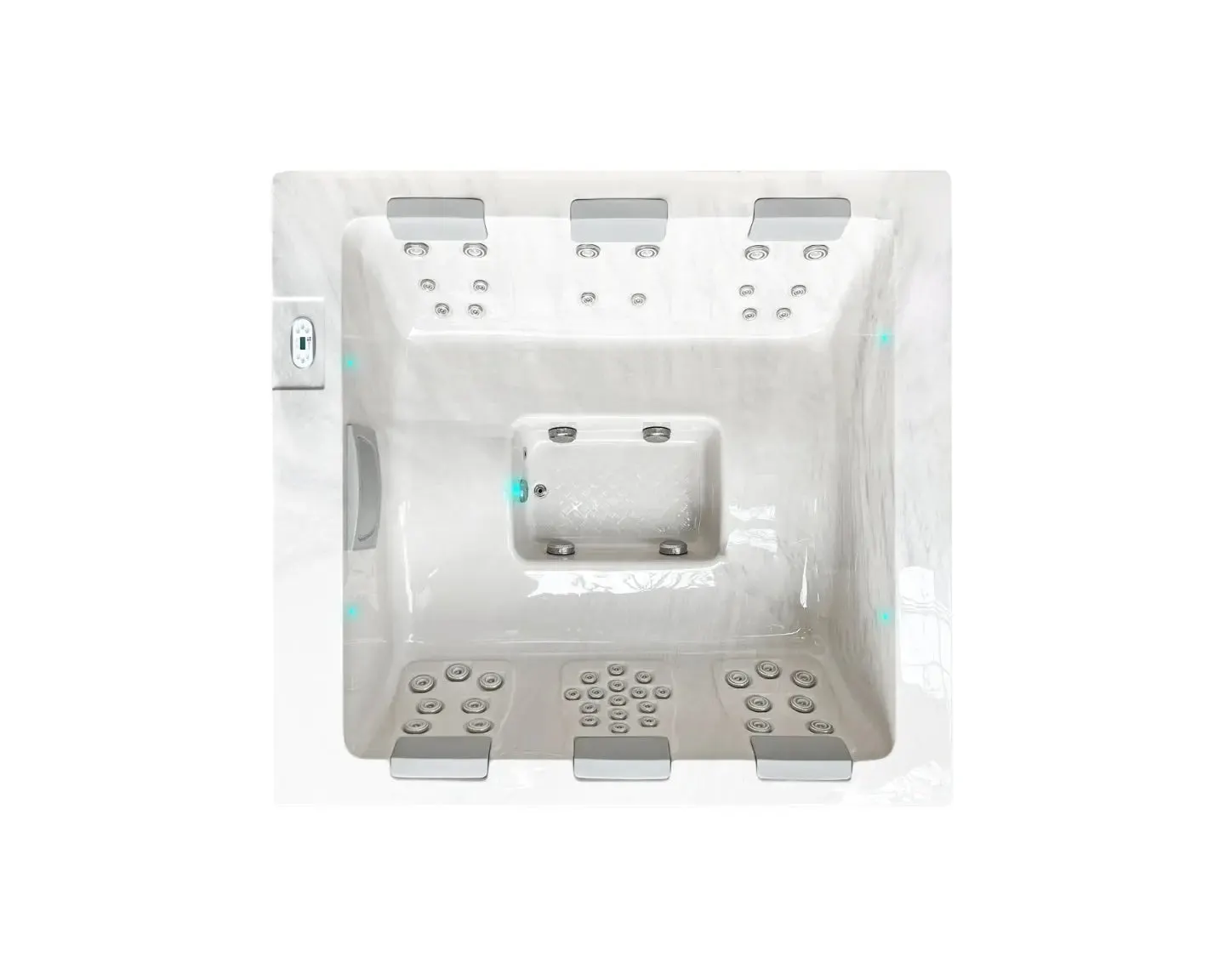 Serene 6 Spa | Solid White with GREY/oak trim