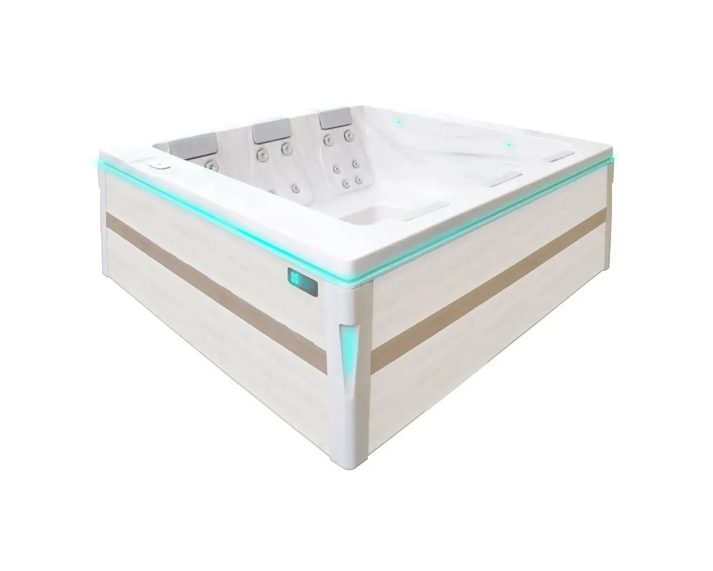 Serene 6 Spa | Solid White with GREY/oak trim
