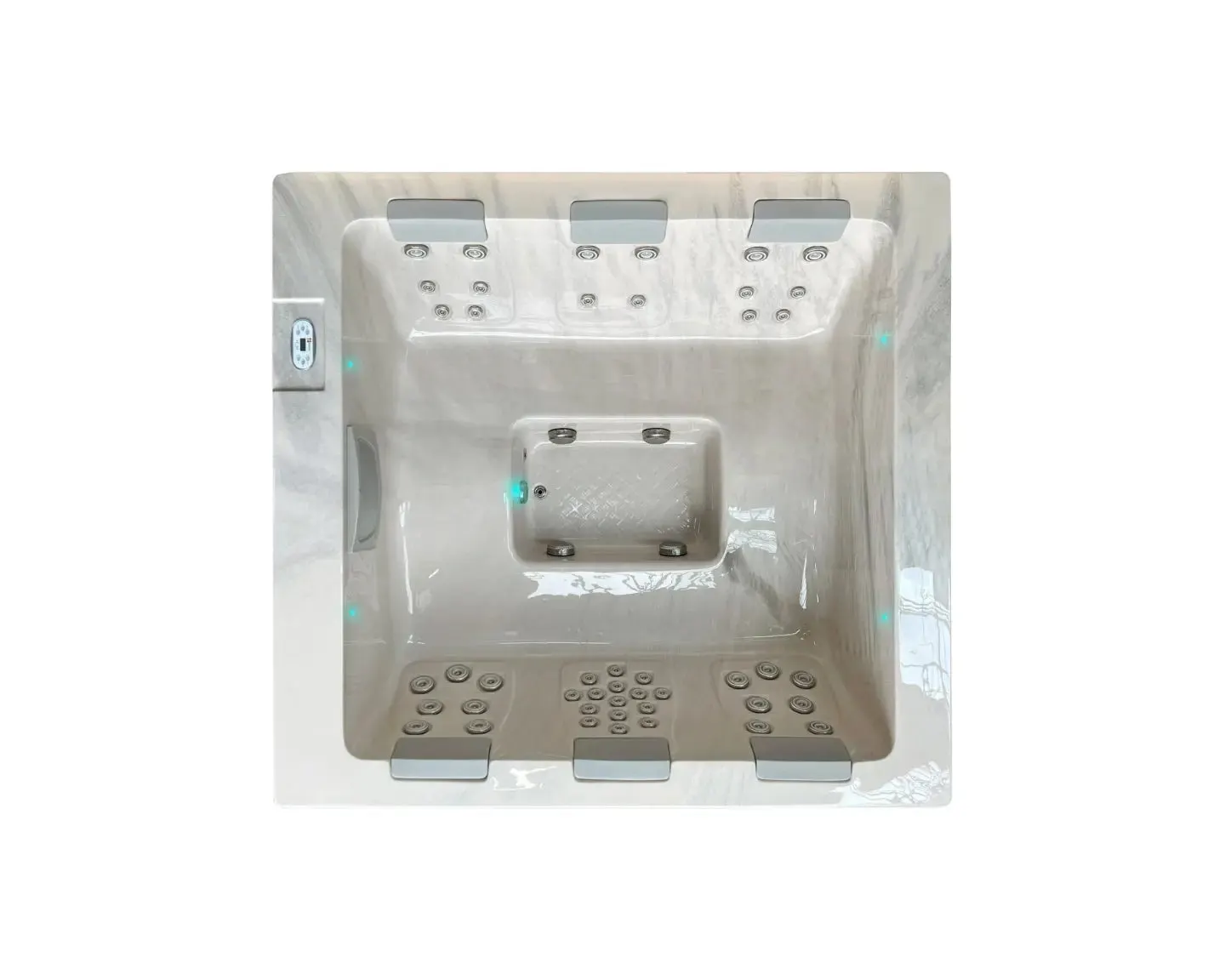 Serene 6 Spa | Solid White with GREY/oak trim