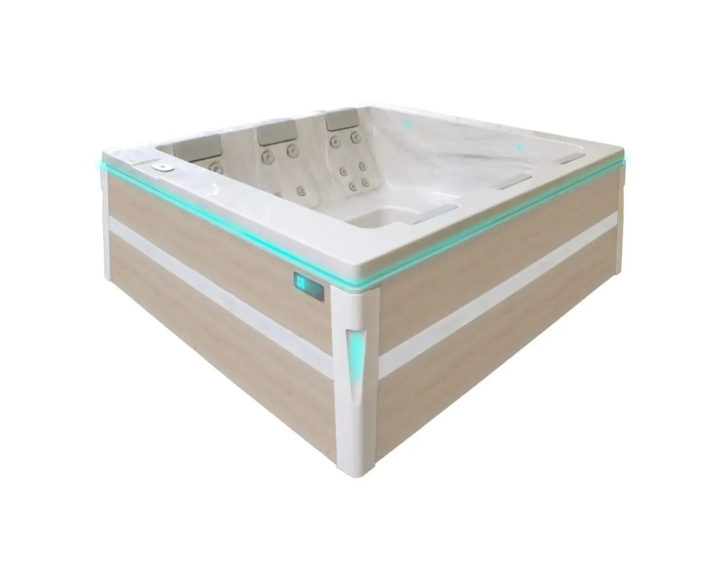 Serene 6 Spa | Solid White with GREY/oak trim