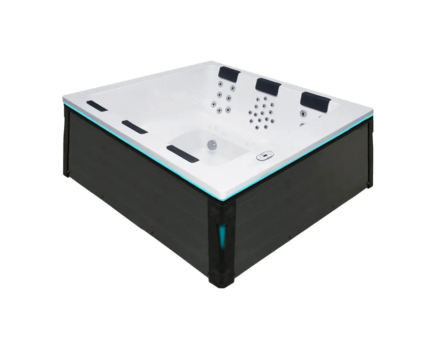Serene 6 Spa | Solid White with GREY/oak trim