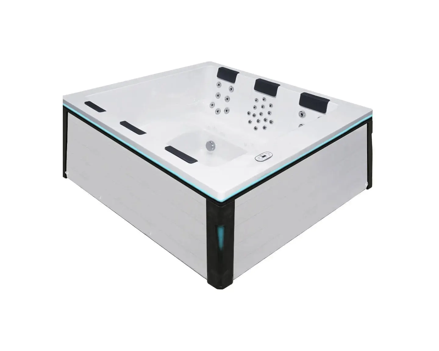 Serene 6 Spa | Solid White with GREY/oak trim