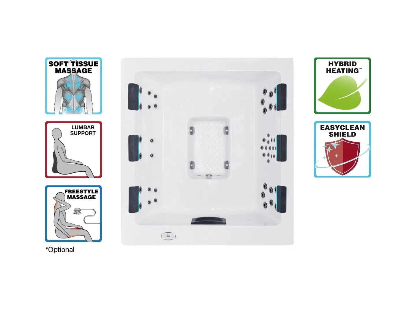 Serene 6 Spa | Solid White with GREY/oak trim