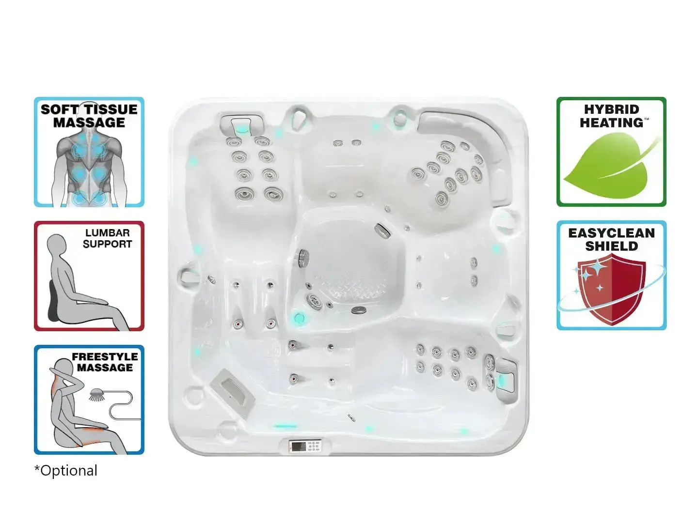 Relax Spa | Sterling White with DARK GREY