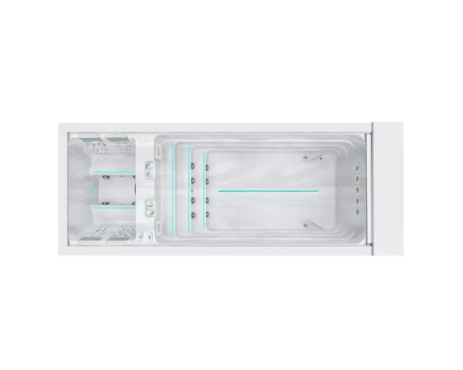 Balance Swimspa | Solid White with GREY/oak trim