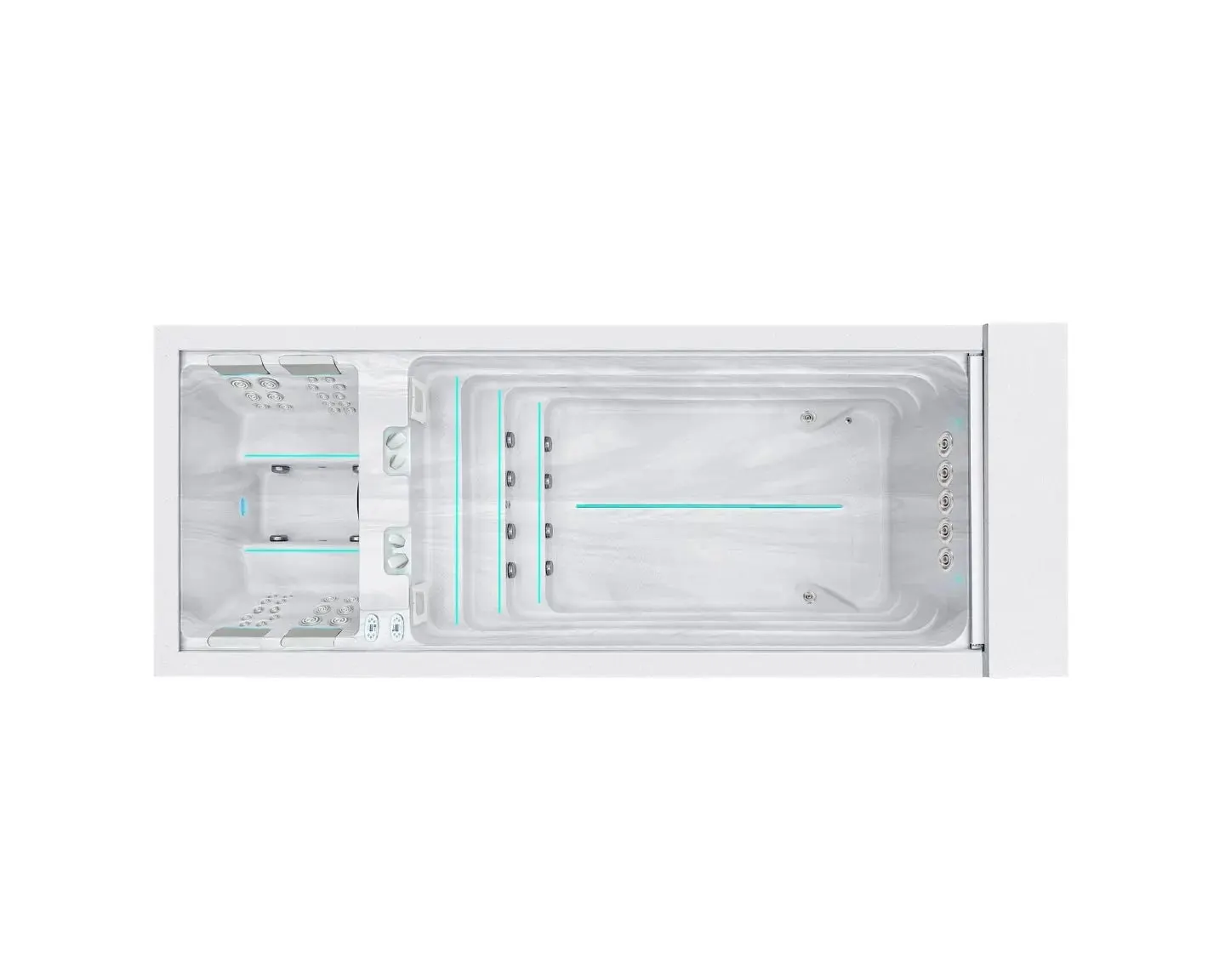 Balance Swimspa | Solid White with GREY/oak trim
