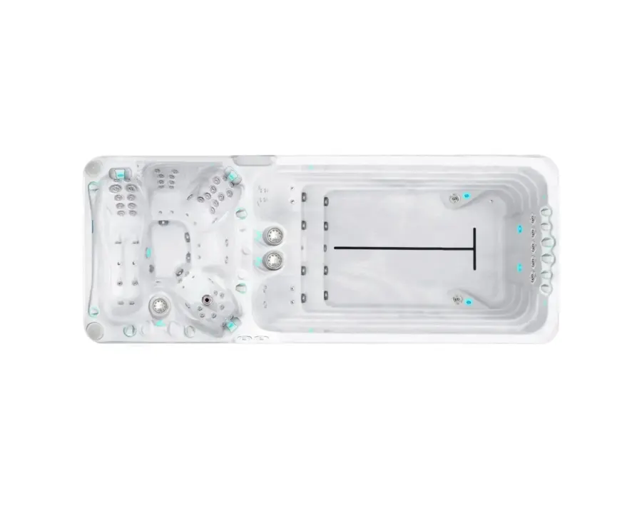 Dynamic Deep Swimspa | Sterling White with DARK GREY