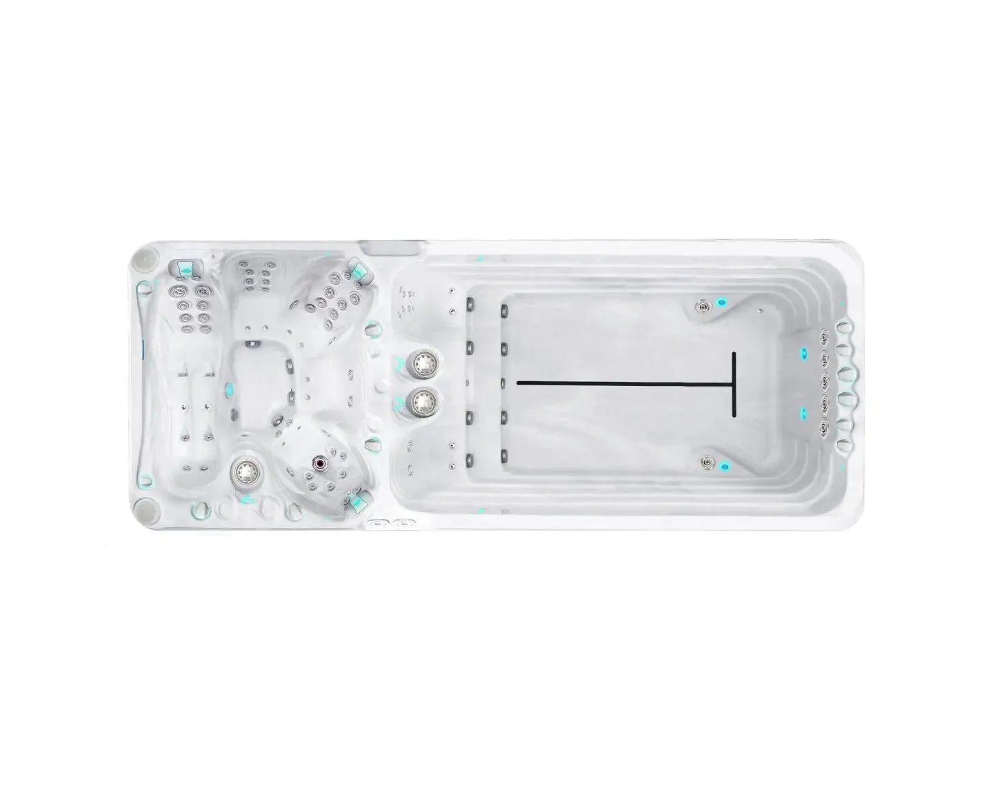 Dynamic Swimspa | Sterling White with DARK GREY