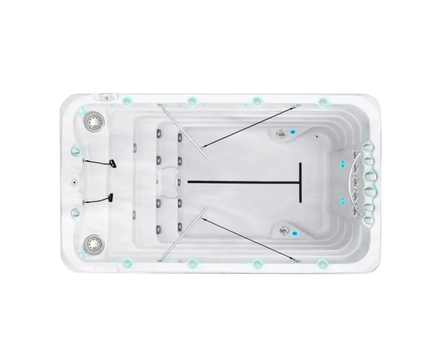 Fitness 1 Swimspa | Sterling White with DARK GREY