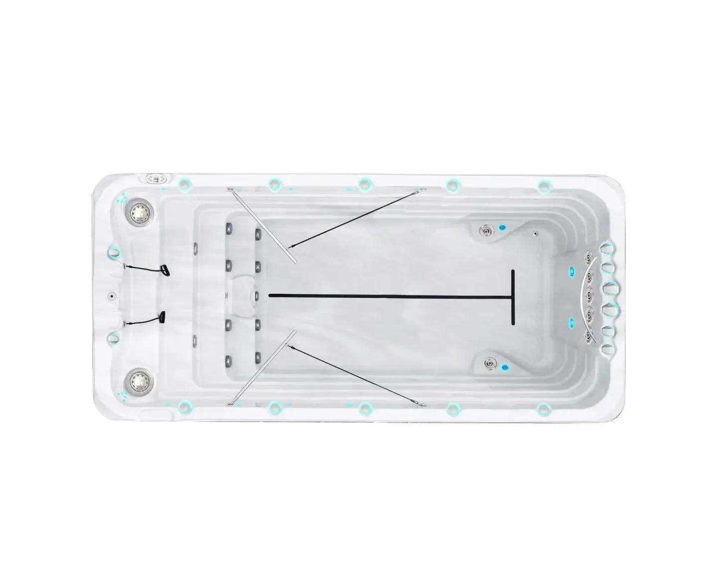 Fitness 2 Swimspa | Sterling White with DARK GREY