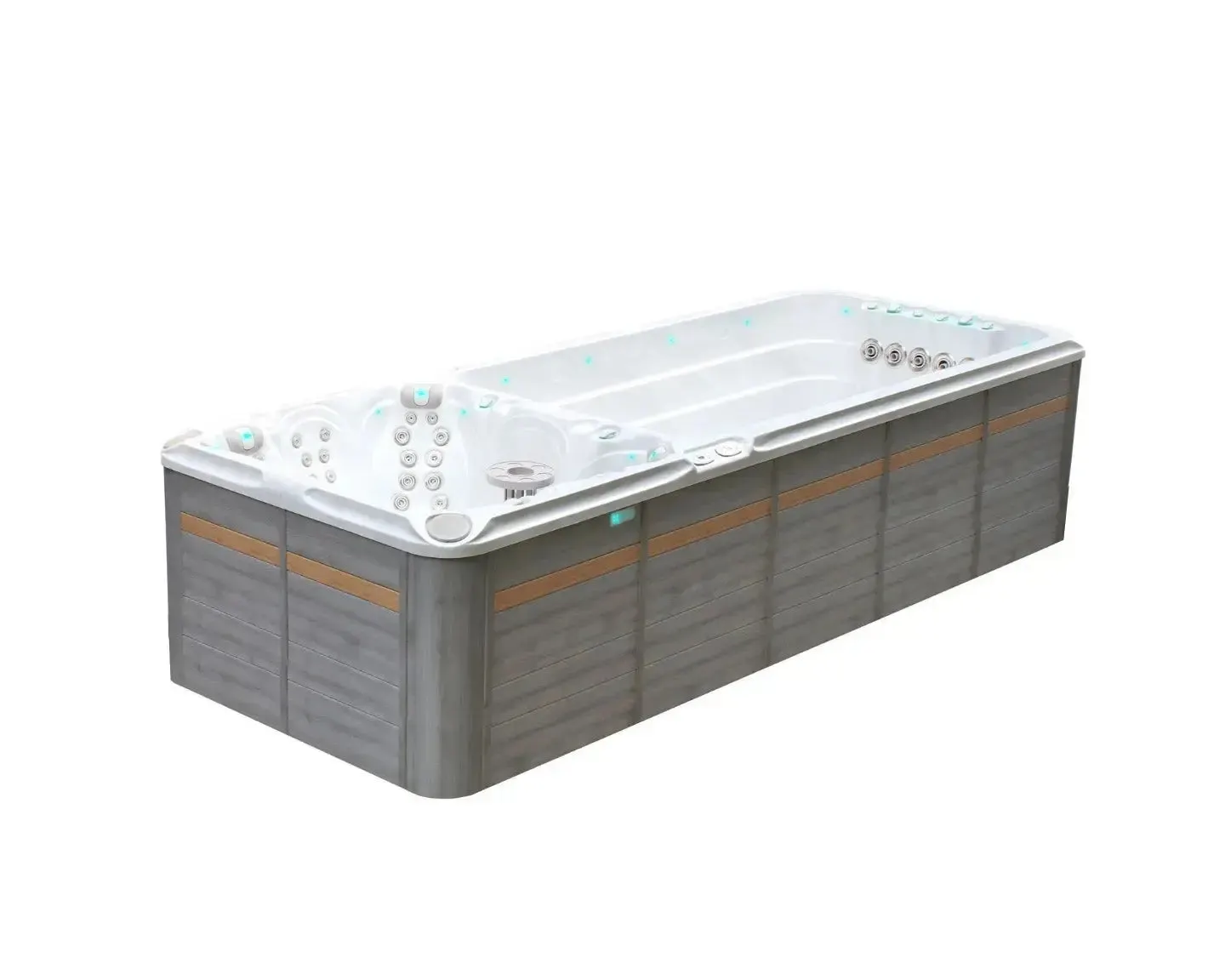 Dynamic Deep Swimspa | Sterling White with DARK GREY