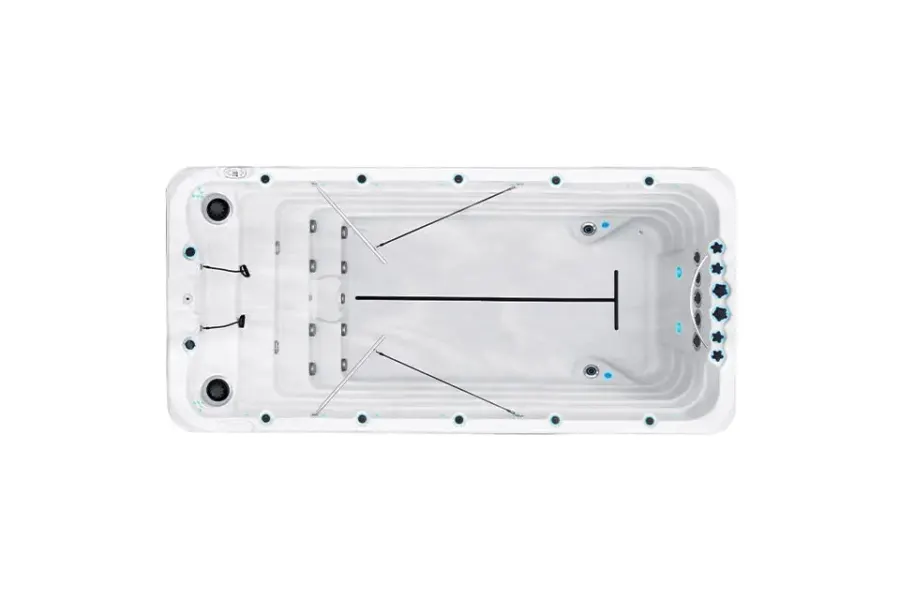 Fitness 2 Deep Swimspa | Sterling White with DARK GREY
